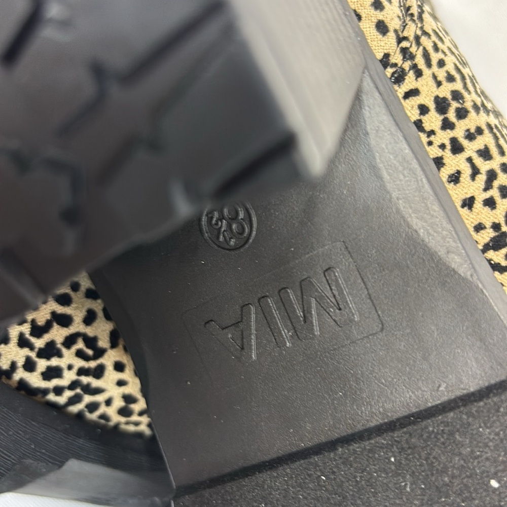 MIA Leopard Print Ankle Booties in Tan and Black - Picture 10 of 14